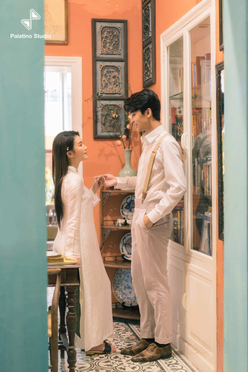 chụp ảnh cưới áo dài tại phố hà nội