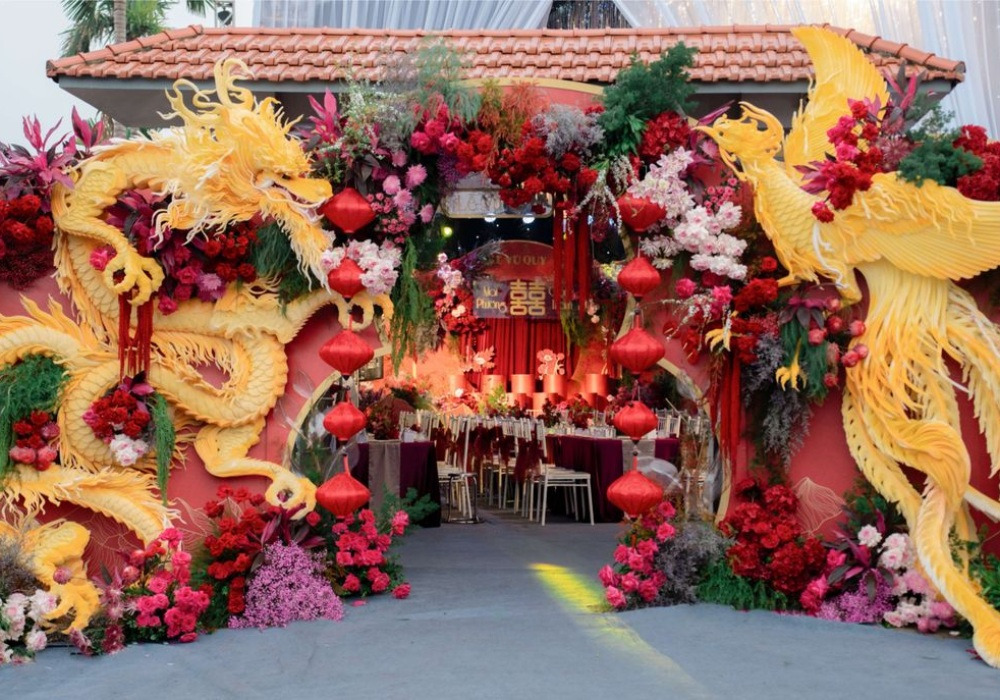 Cổng hoa cưới tự làm