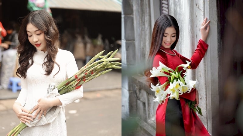 tạo dáng chụp ảnh tết