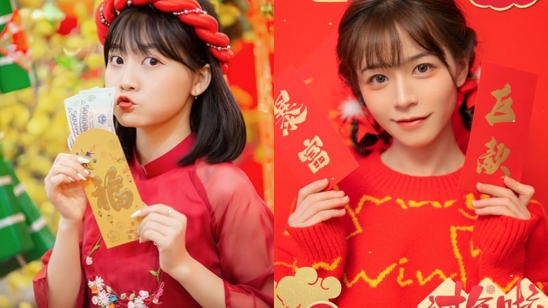 tạo dáng chụp ảnh tết