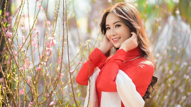 tạo dáng chụp ảnh tết