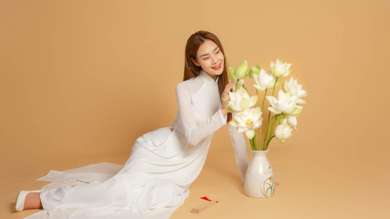 tạo dáng chụp ảnh tết